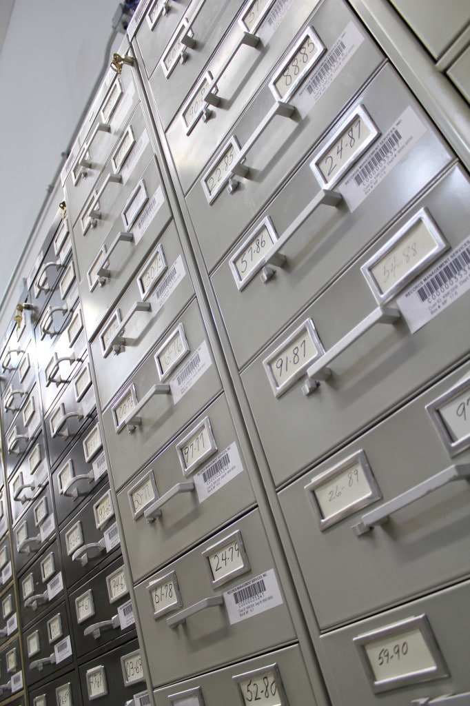 Numbered hard drive storage cabinets