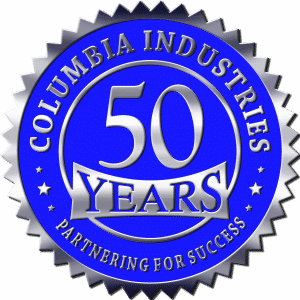 A Blue Seal Celebrating 50 Years of Columbia Industries.