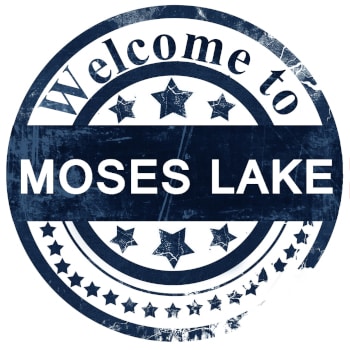 "Welcome to Moses Lake" blue stamp