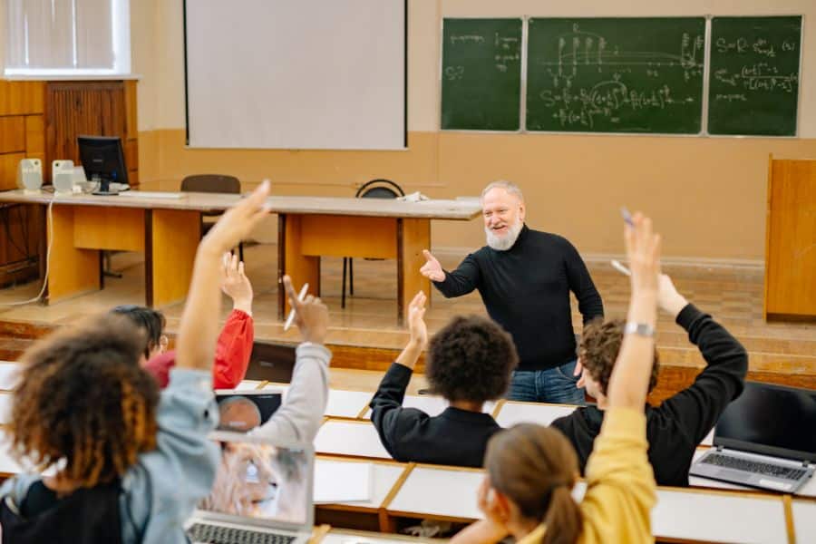 university students in the classroom